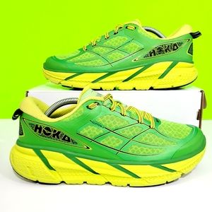 Hoka Men's Green and Yellow Running Shoes